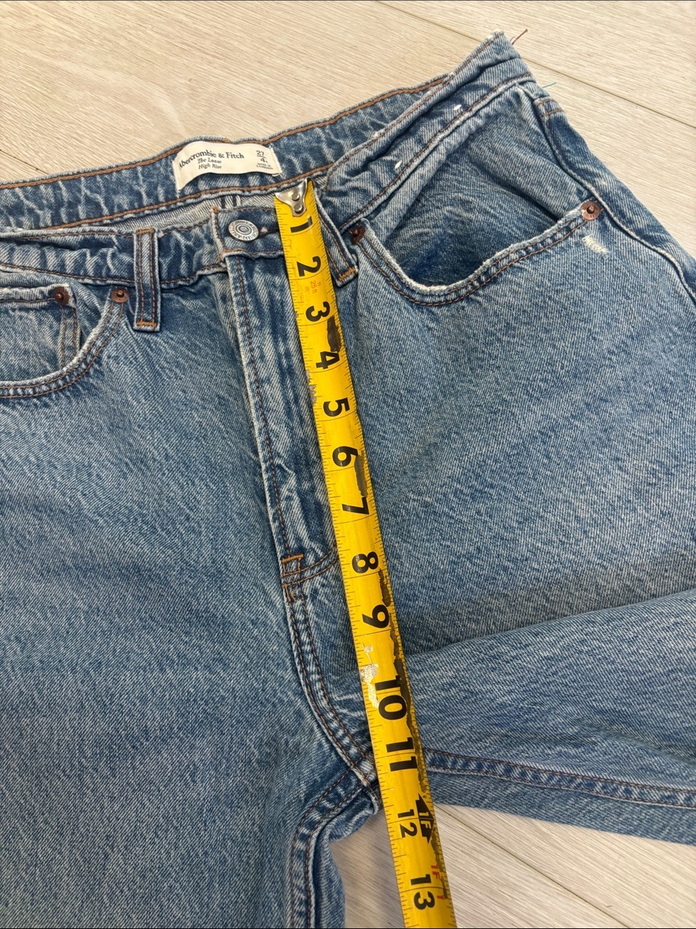 Abercrombie and Fitch the loose high rise jeans blue size 27 / 4 R - Picture 10 of 12